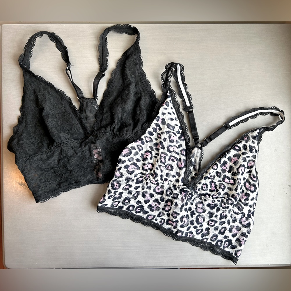 Bundle of 2 Victoria’s Secret Lace Racerback  Unlined Bralettes